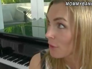 Stripling caught her GF Allie fucking her busty piano teacher