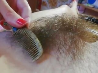 Hairy bush fetish films the best hairy pussy in close up with big clit