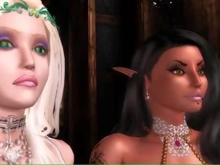 Sexy animated elf with huge melons