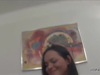 Ass fisting before hardcore fuck for young brunette mademoiselle
