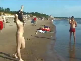 Slim Teen With adorable Boobs Naked At A Nudist Beach