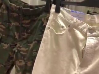 Public blowjob&period; I sucked a stranger dick into the changing room of a mall clothes shop