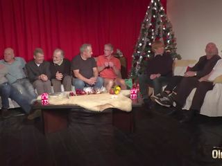 Old Young Orgy 9 Old Men 2 Teens hardcore Christmas x rated video