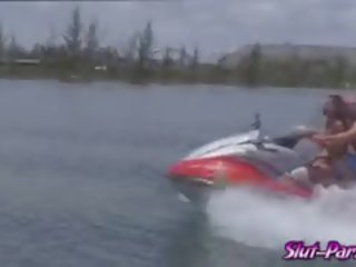 Two inviting Babes Got Fucked At The Speed Boat By hard up Men