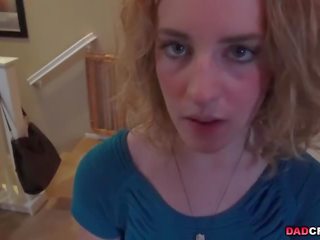 Lascivious redhead teen takes her bf huge cock