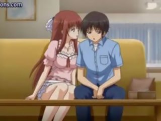 Anime Rubbing A prick With Her Tits