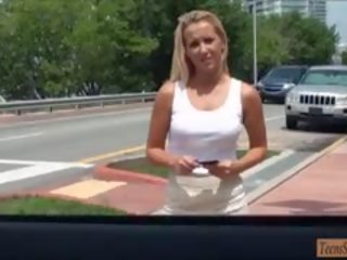 Charming Amateur Blondie Teen Tucker Starr Fucked In A Car