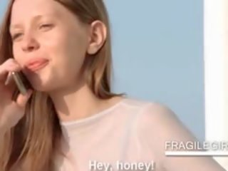 Fragile Teen Hottie Rubbing Her Little Tits Outdoor