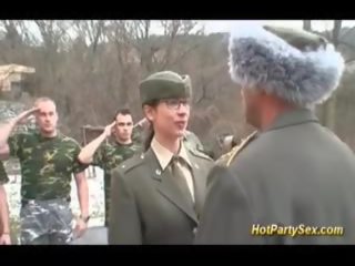 Military lassie Gets Soldiers Cum