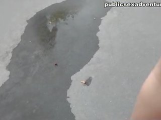 Cock-hungry brunette in public dirty clip