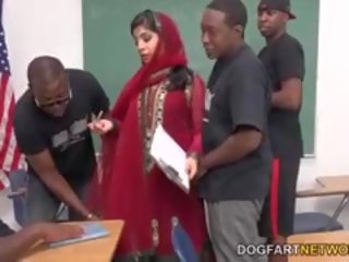 Nadia Ali Learns To Handle A Bunch Of Black Cocks