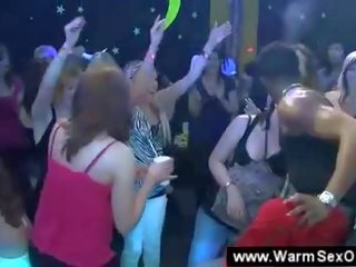Girls cheer as friends get fucked on stage